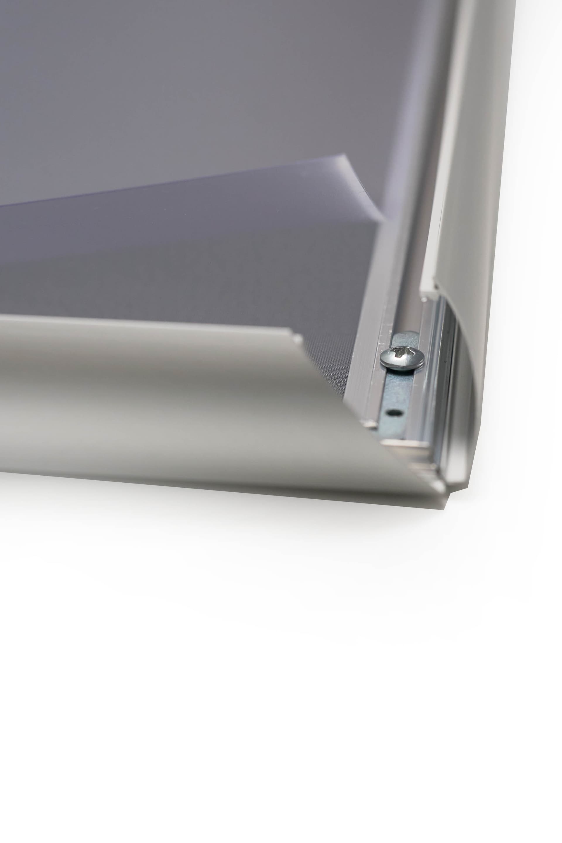 Silver aluminum snap frame for portrait or landscape orientation