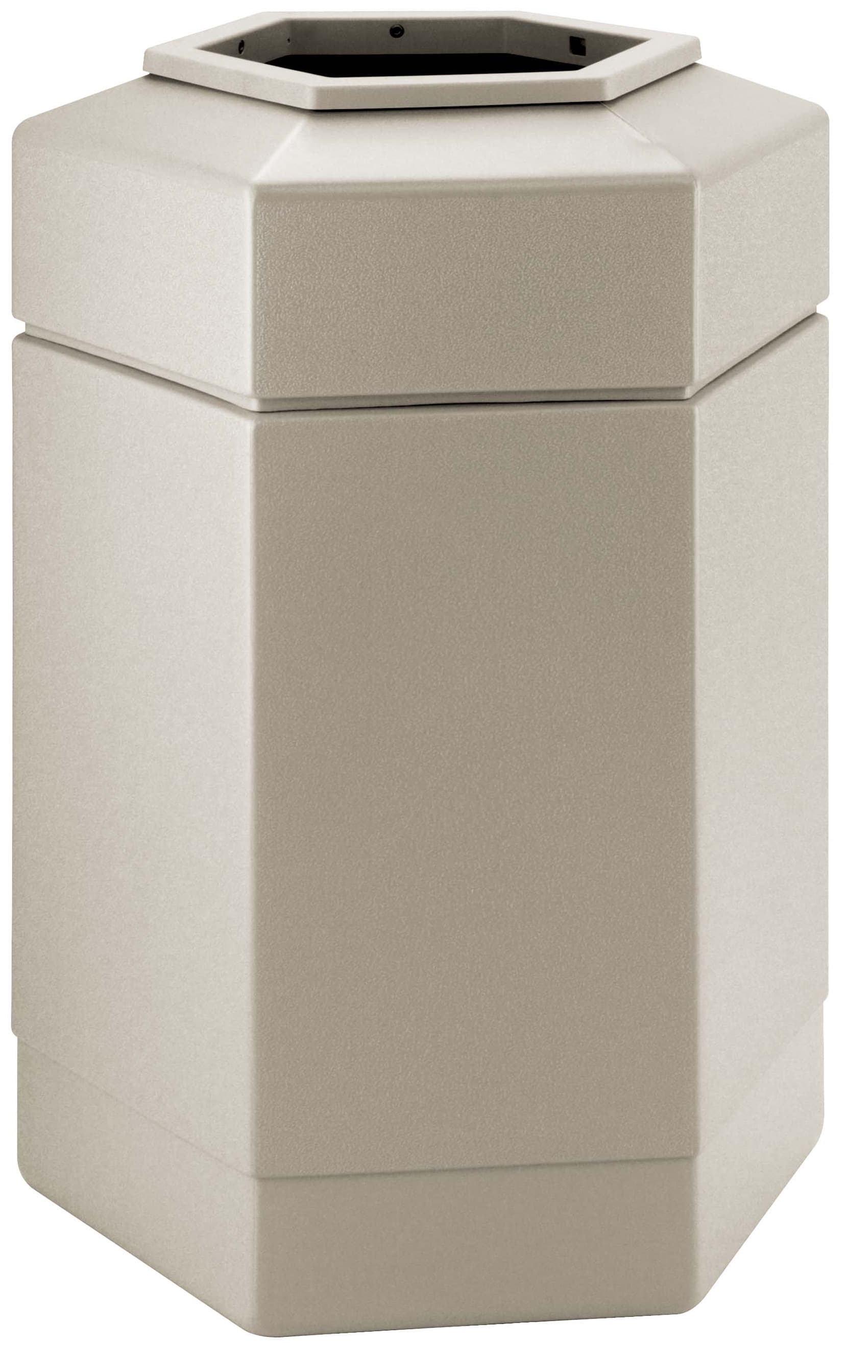 Outdoor Beige Waste Receptacle  
