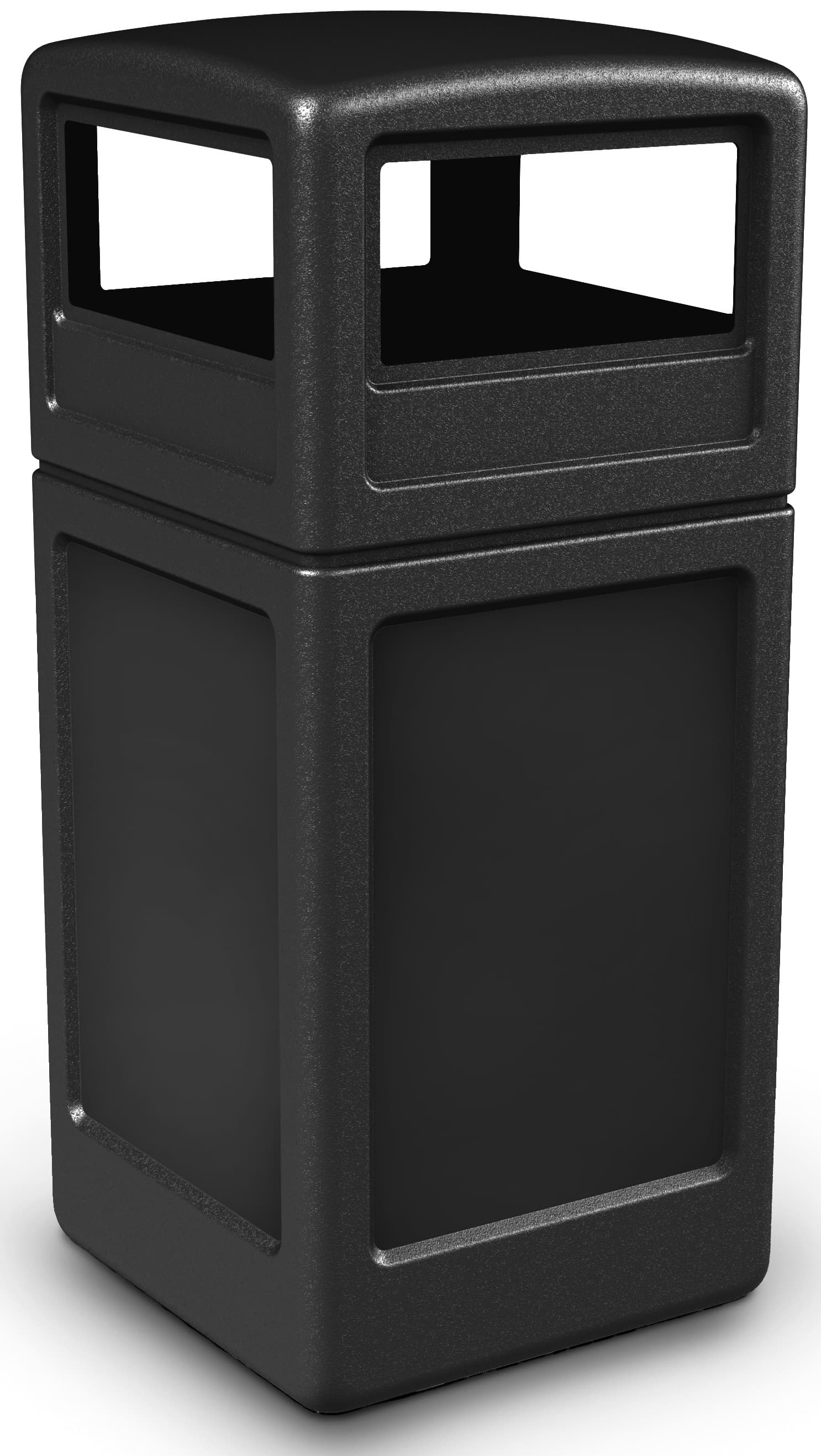 Outdoor Black Trash Container 