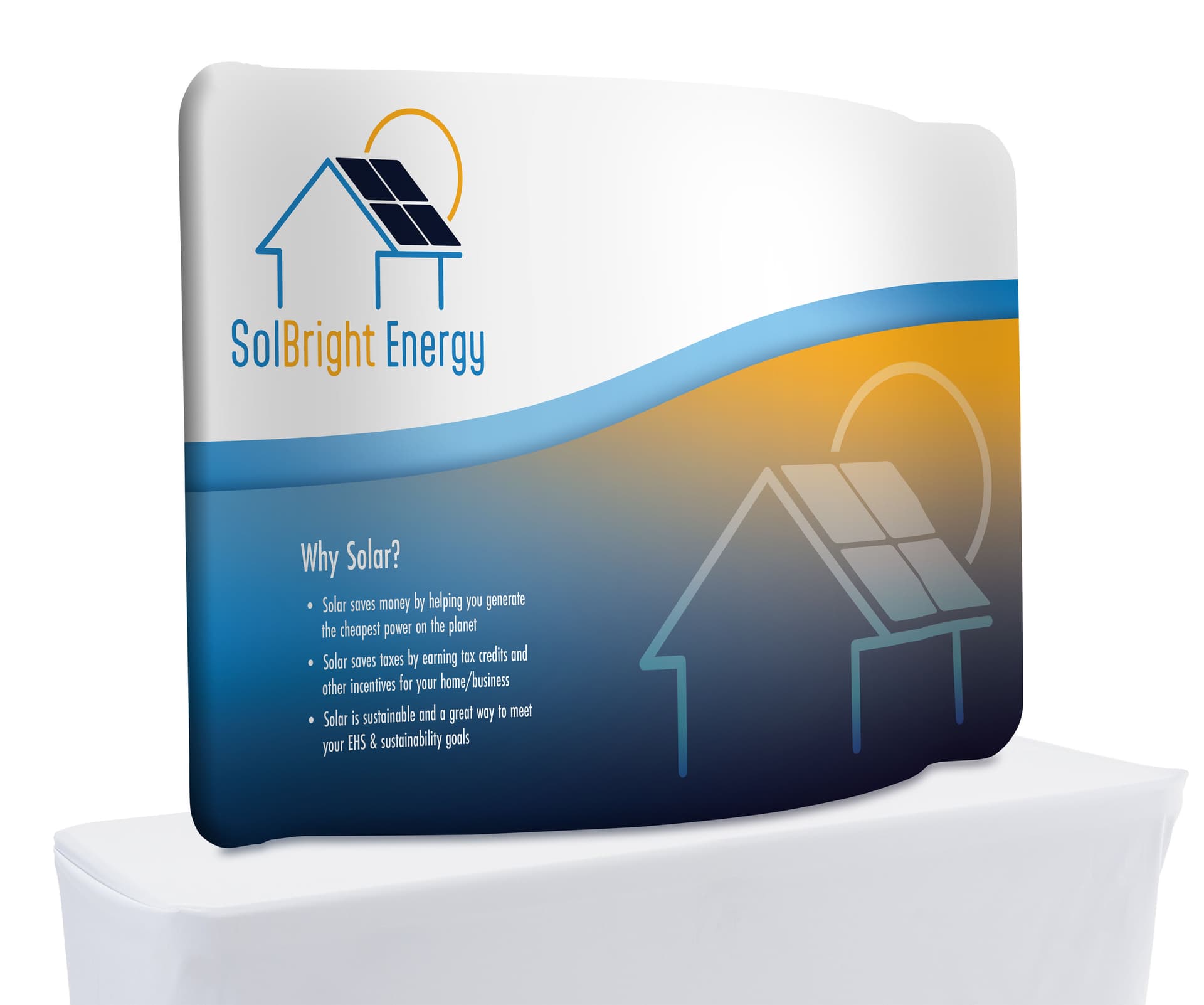 Custom print table top display with full color graphics 