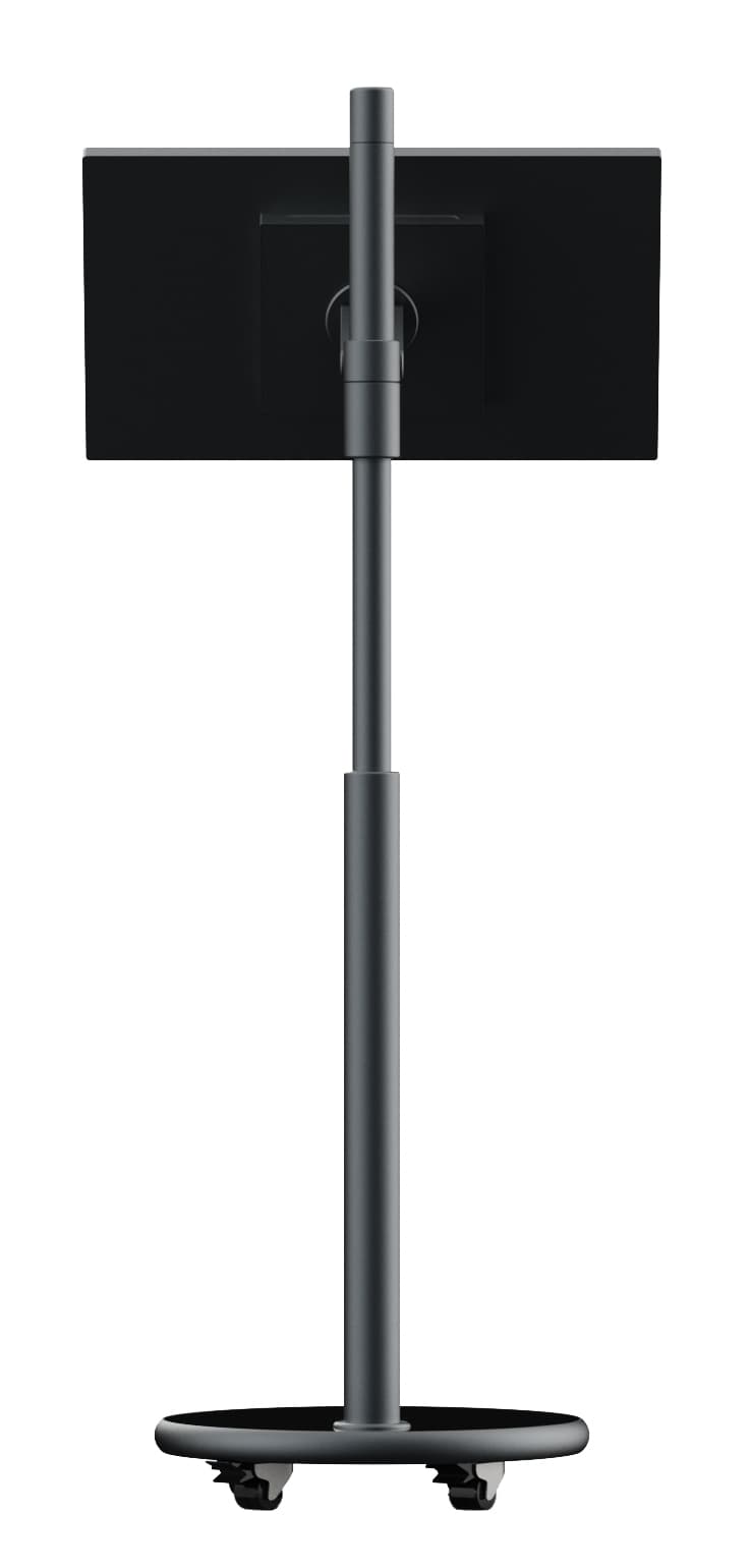 Mobile rechargeable kiosk with showcasing the sleek and clean back of the unit 