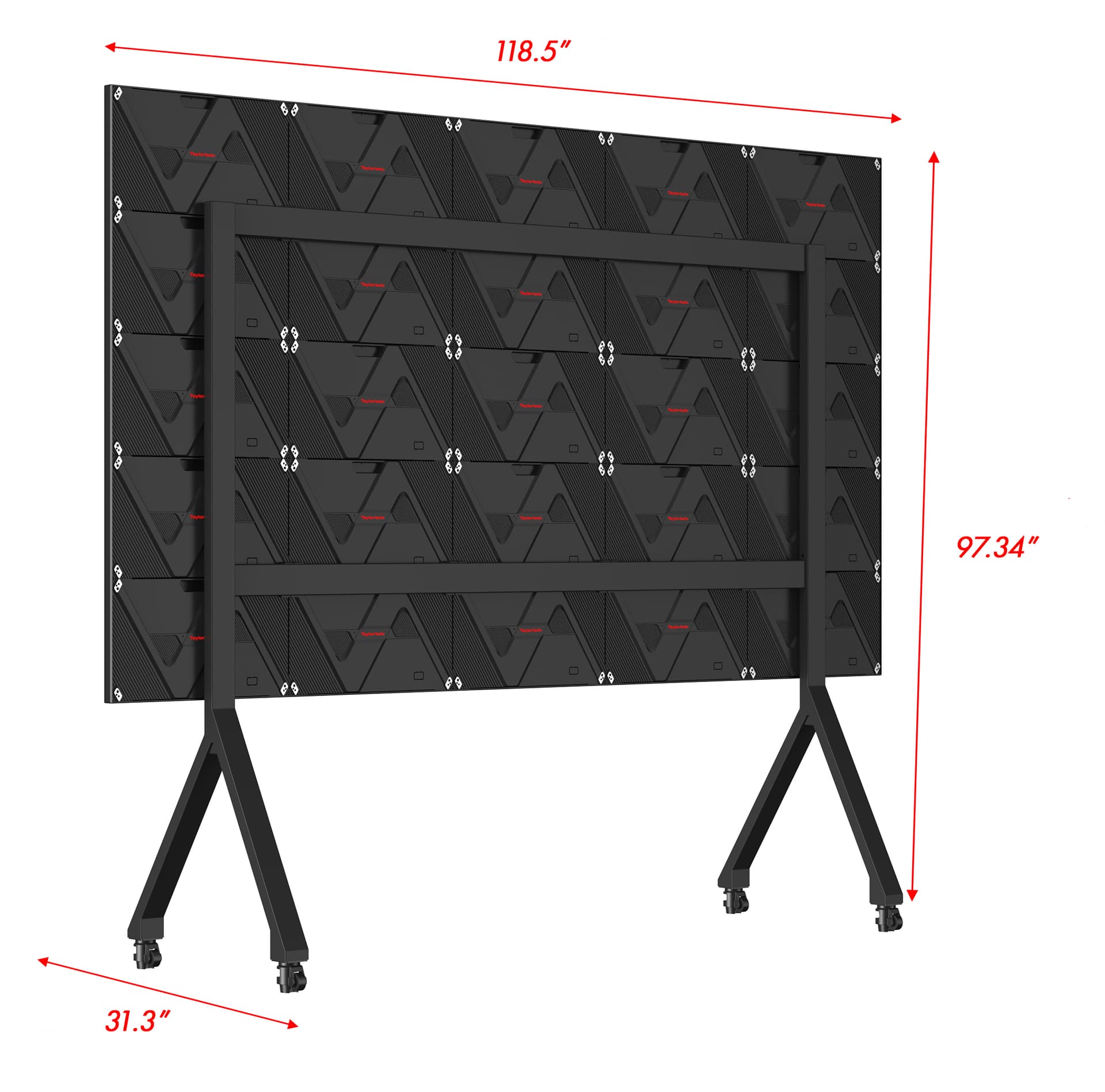 Direct View LED Video Wall with overall dimensions of 118.5 inches in width and 97.3 inches in height