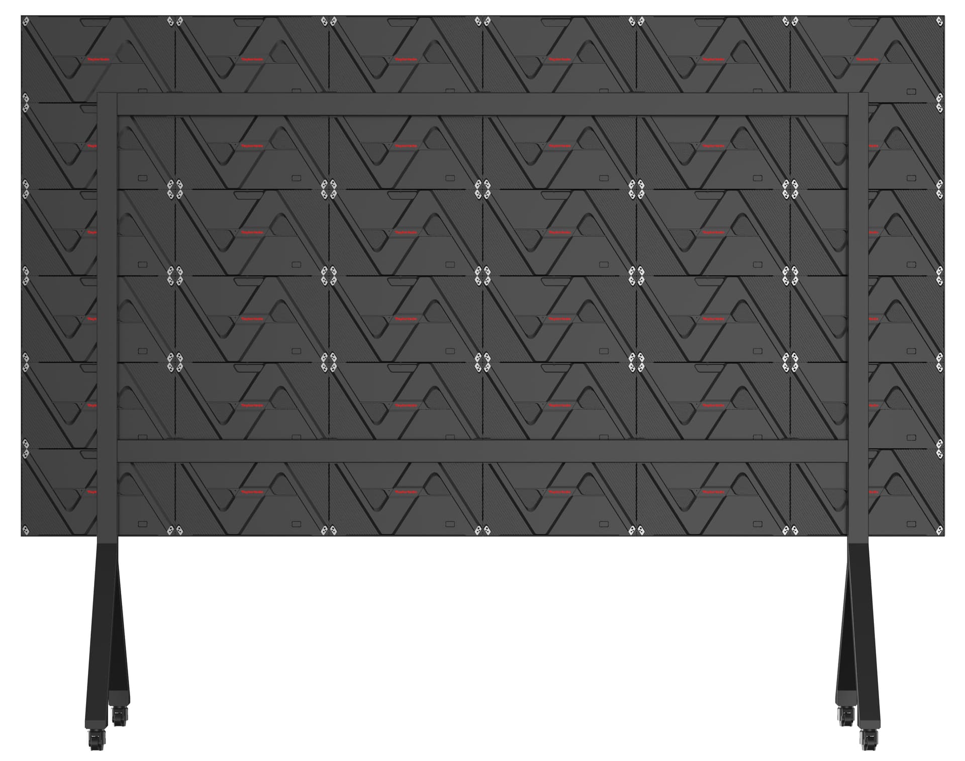 Direct View LED Video Wall exhibiting the back of the unit and the frame of the included stand