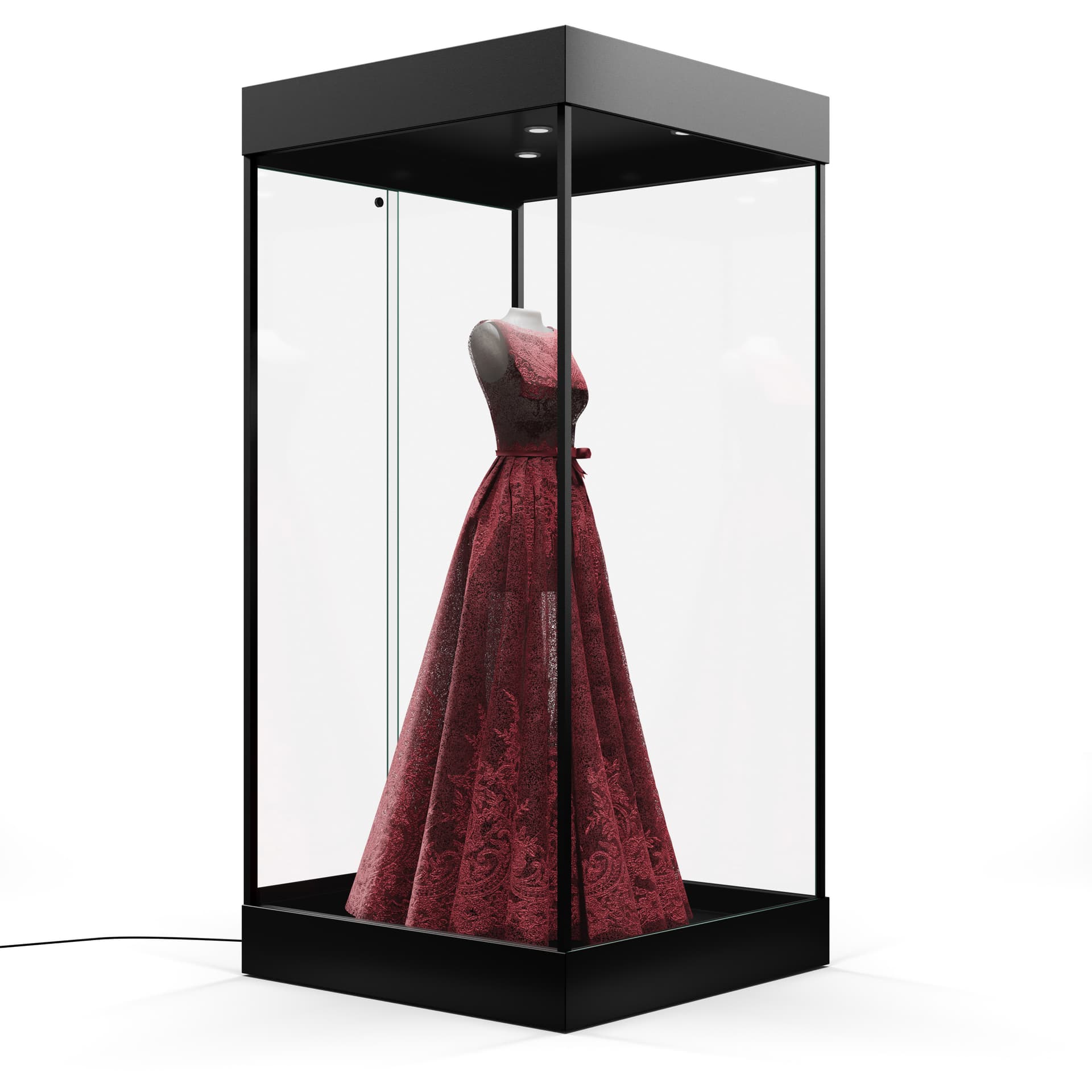 Mannequin display case tempered glass panels