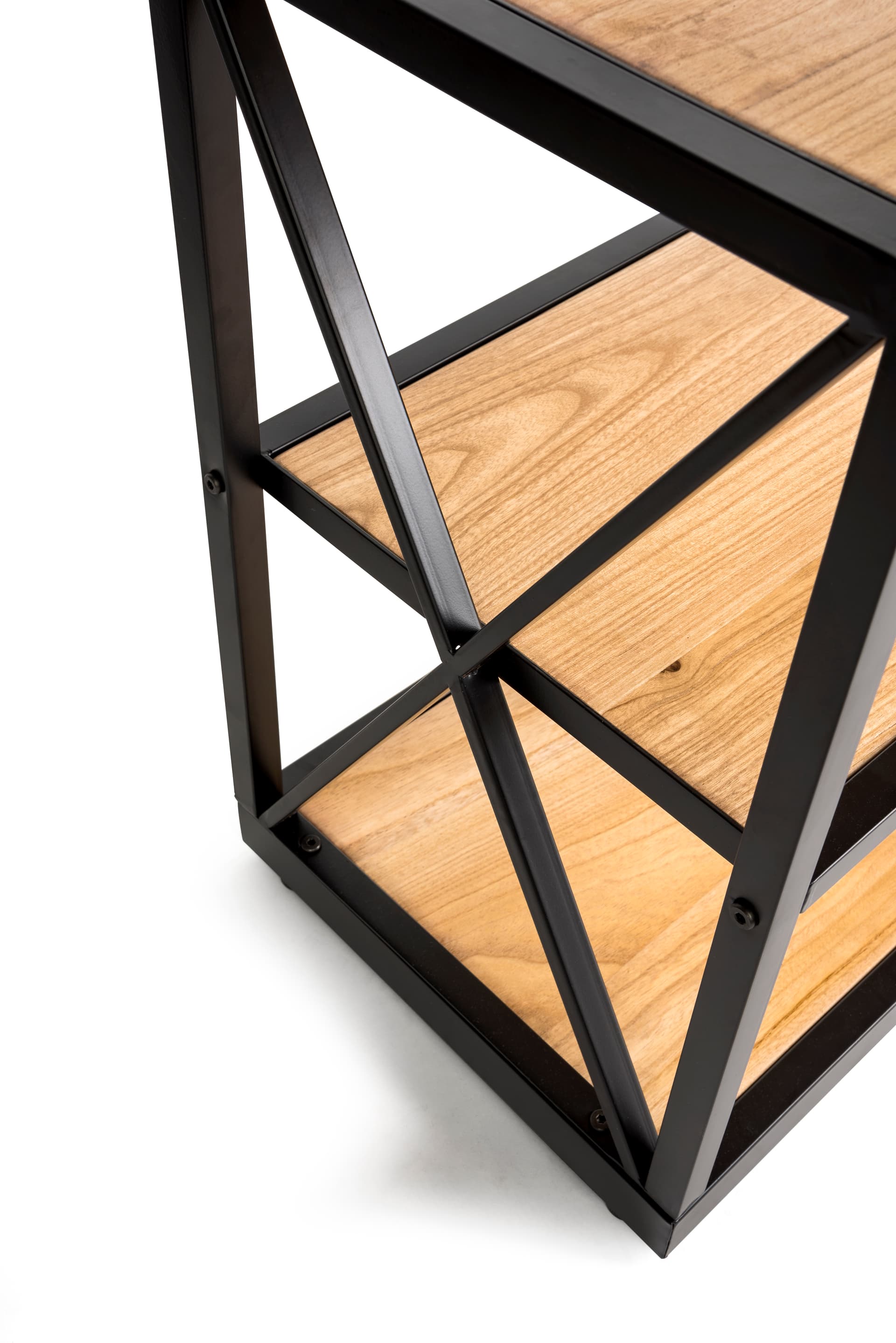 solid wood and metal engineers industrial bookcase shelves 