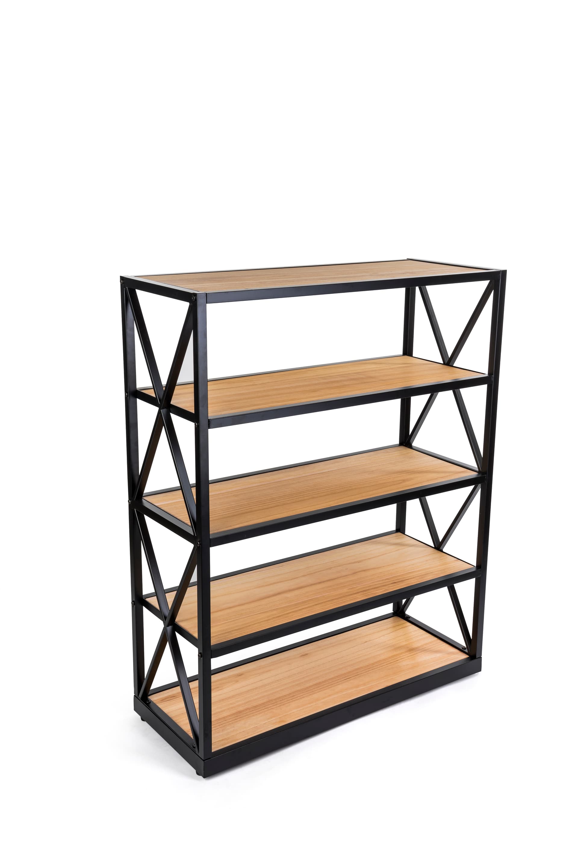 farmhouse-inspired engineers industrial bookcase shelves