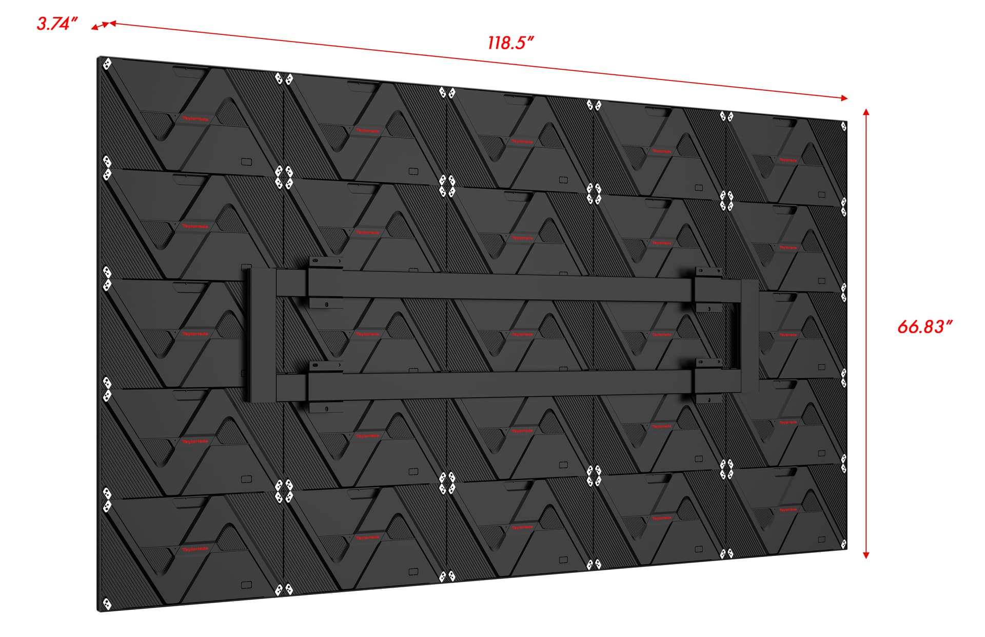 Direct View LED Video Wall with overall dimensions of 118.5 inches in width and 66.8 inches in height