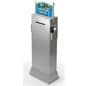 Metal Ballot Box w/ Side Pockets, Lock & 17 x 11 Header, Floorstanding - Silver