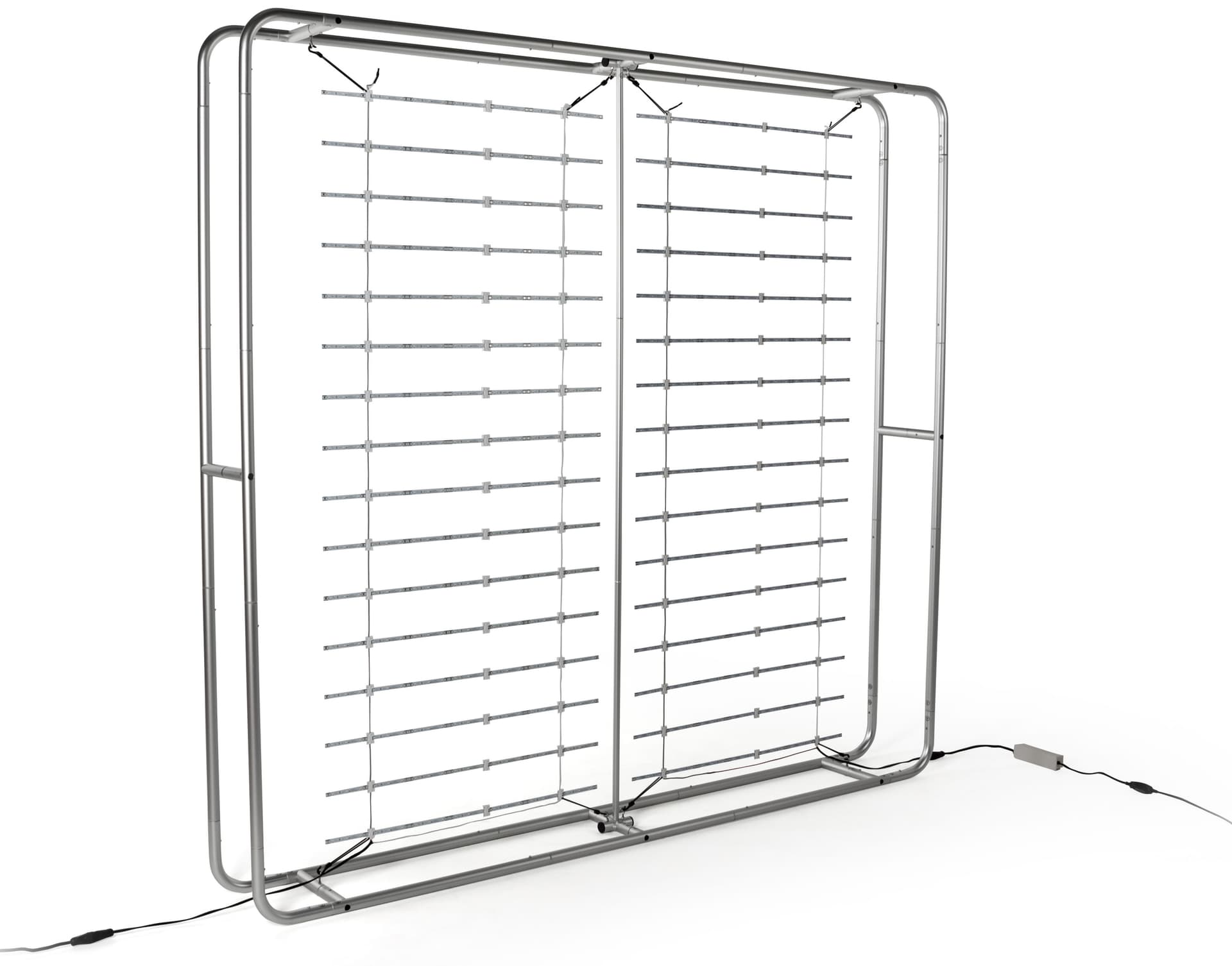 Frame for illuminated pop up backdrop with 8' wide design