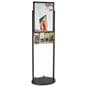 Black 18 x 24 Wheeled Poster Display with 8 Pamphlet Pockets with Poster Backer 