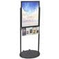 Freestanding Black 22 x 28 Mobile Poster Display with 10 Literature Pockets