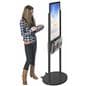 Black 22 x 28 Mobile Poster Display with 10 Literature Pockets for Visuals