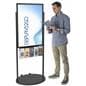 Black 24 X 36 Movable Poster Stand with 5 Literature Pockets for Leaflets