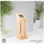 Wooden iPad floor stand with minimal assembly
