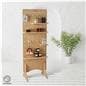 Personalized wooden pegboard floor display measures 69 inches tall 