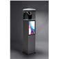 Exhibit pedestal case with video screen and Android 14 operating system