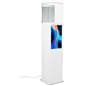 Exhibit pedestal case with video screen and pre-loaded DiViEX slide show app