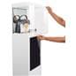 Exhibit pedestal case with video screen and easy to open display showcase