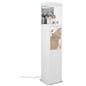 Exhibit pedestal case with video screen and dimmable showcase