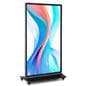 Digital display advertising floor stand with a full sized screen that spans the entire units length