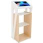 Digital kiosk display with adjustable tempered glass shelves