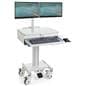 Gray Dual Monitor Medical Cart