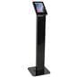Locking floor stand iPad kiosk with black powder coated finish 