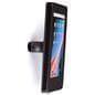 Black locking wall mount iPad enclosure with aluminum construction