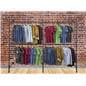 Industrial Wall Display Pipe Rack Showcasing Clothes in Modern Style Shop