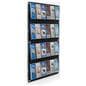 29 inch x 47.5 inch multi-pocket acrylic brochure rack with a plastic black backboard 