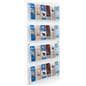 Wall mounted acrylic literature display with adjustable pocket dividers