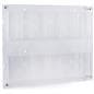 Wall mounted magazine rack with clear acrylic pocket dividers 