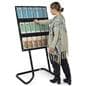 knockdown-style 30.5 inch x 57.5 inch tiered acrylic literature floor stand 