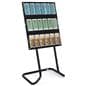30.5 inch x 57.5 inch tiered acrylic literature floor stand with durable base 