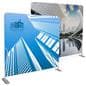 Double sided 8’ wide banner backdrop with front and back printing areas 