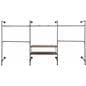 Pipe Outrigger Retail Wall System with 5 Clothing Hanging Bars