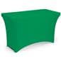 Kelly green stretch table cloth with 4 foot design