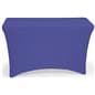 Royal blue stretch table cloth with open back design