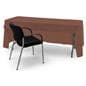 Brown open back tablecloth with room for a presenter
