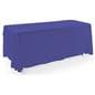 Blue 3-sided event table cloth in machine washable fabric