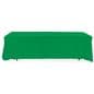 Kelly green 3-sided event table cloth with clean drape and rounded corner design