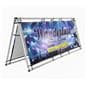 Horizontal a-frame banner display with durable aluminum frame