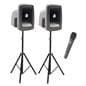 Portable pa system with wireless mic and a handheld microphone