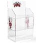 Branded acrylic portable tiered retail shelves features personalized printing