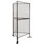 3-sided wire grid art display rack with triangle shaped design 