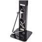 This tablet kiosk enclosure can house cables 
