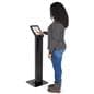 This secure tablet floor stand with a display for iPad 10.2