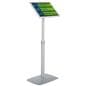 Adjustable sign holder with silver anodized finish 