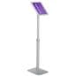 Adjustable sign holder with silver powder coated finish 