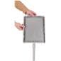 Adjustable sign holder with easy loading snap frame 
